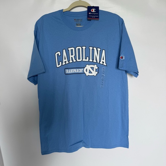 Champion NC Light Blue Carolina Grandparent Tee size large new with tags - Picture 1 of 5